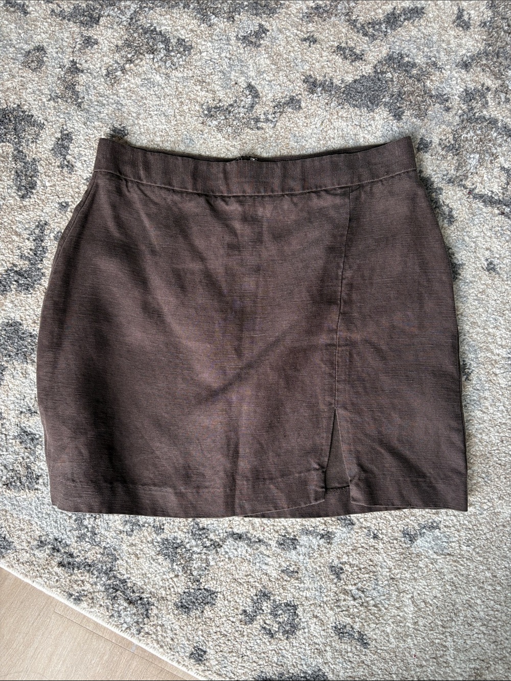 Wilfred Dark Brown Mini Skirt with Front Slit